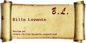 Bille Levente névjegykártya