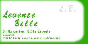 levente bille business card